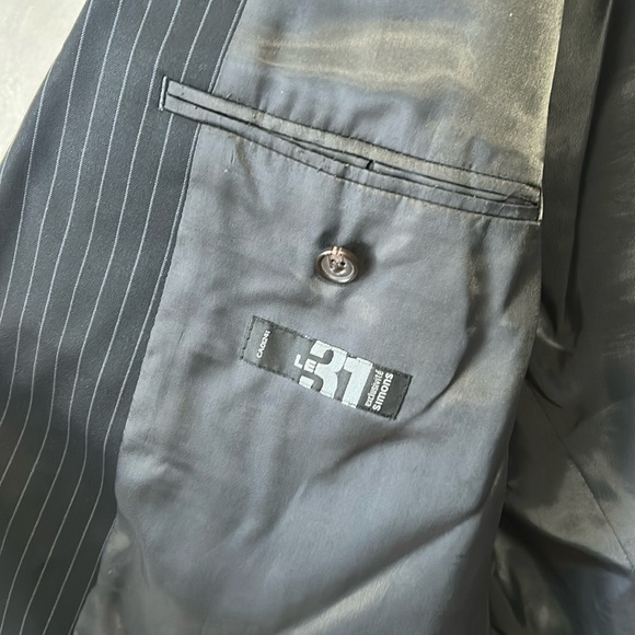 Ralph Lauren 100% wool Black Pinstripe Classic Fit Suit Jacket Blazer Sports 46L - Picture 9 of 11